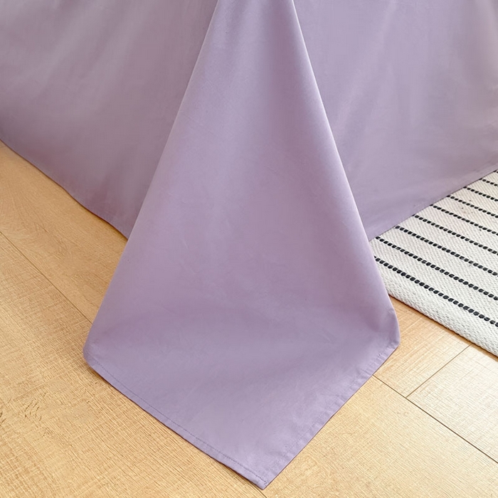 91家纺网 家纺一手货源 找家纺 涵宸家纺 2026新款全棉纯色四件套-米兰-场景一 米兰-优雅紫+青紫