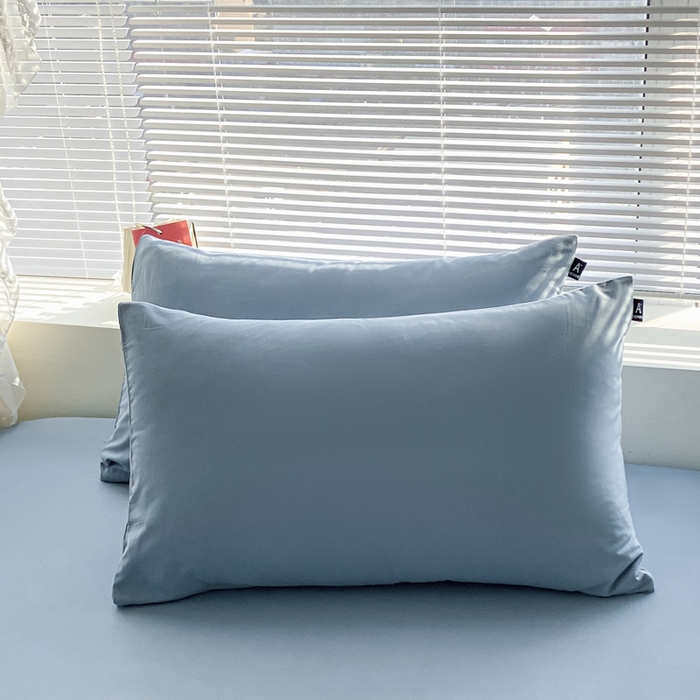 涵宸家纺 2026新款全棉纯色单枕套-米兰 枕套-湖兰