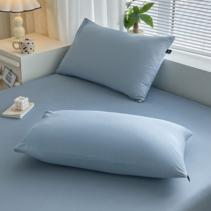 91家纺网 家纺一手货源 找家纺 涵宸家纺 2026新款全棉纯色单枕套-米兰 枕套-湖兰