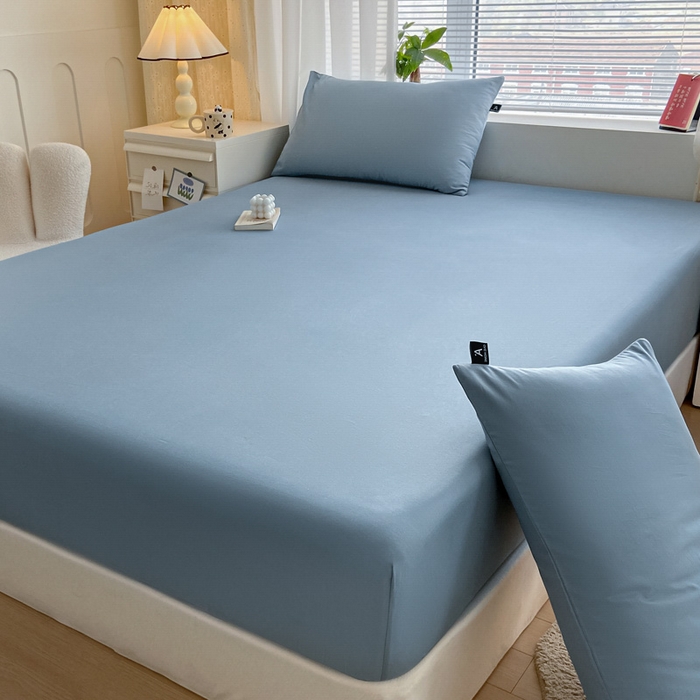 91家纺网 家纺一手货源 找家纺 涵宸家纺 2026新款全棉纯色单枕套-米兰 枕套-湖兰