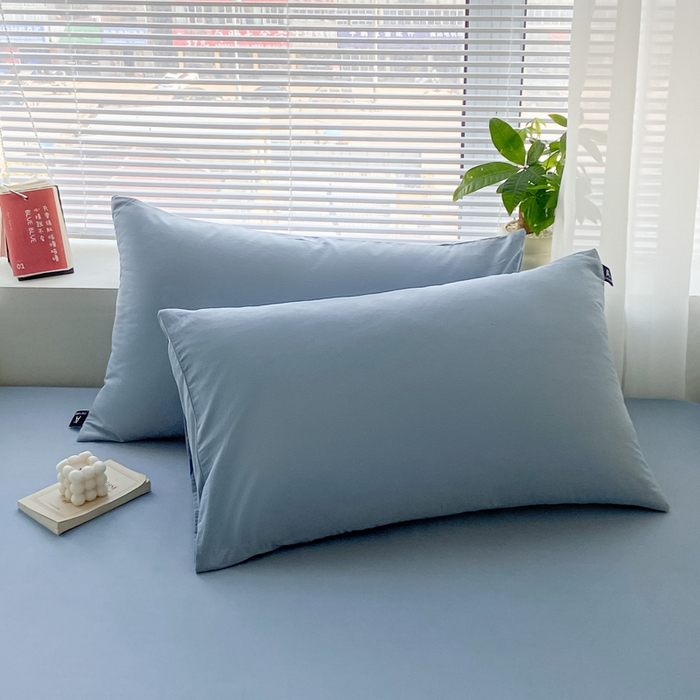 91家纺网 家纺一手货源 找家纺 涵宸家纺 2026新款全棉纯色单枕套-米兰 枕套-湖兰
