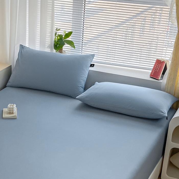 91家纺网 家纺一手货源 找家纺 涵宸家纺 2026新款全棉纯色单枕套-米兰 枕套-湖兰