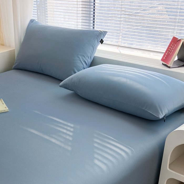 91家纺网 家纺一手货源 找家纺 涵宸家纺 2026新款全棉纯色单枕套-米兰 枕套-湖兰