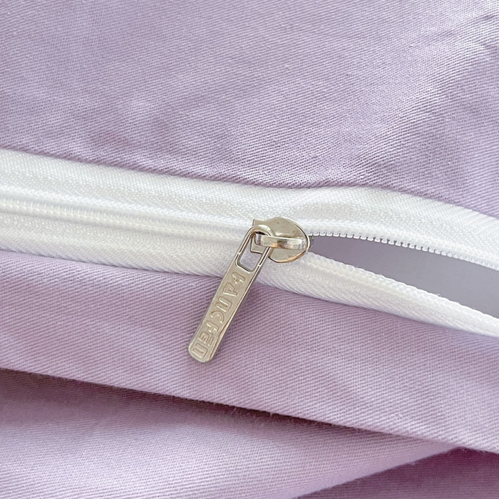 91家纺网 家纺一手货源 找家纺 涵宸家纺 2026新款全棉纯色四件套-米兰-场景一 米兰-优雅紫+青紫