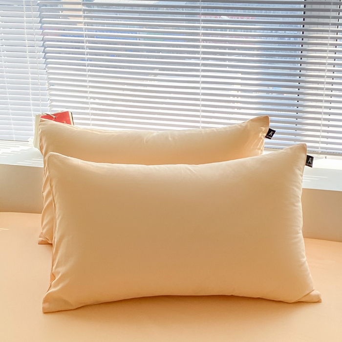 涵宸家纺 2026新款全棉纯色单枕套-米兰 枕套-浅黄