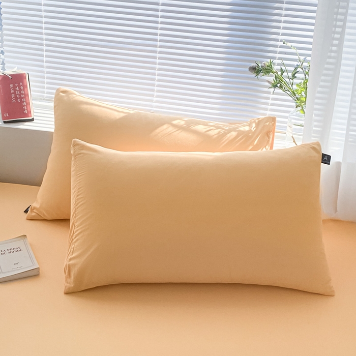 91家纺网 家纺一手货源 找家纺 涵宸家纺 2026新款全棉纯色单枕套-米兰 枕套-浅黄