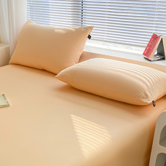 91家纺网 家纺一手货源 找家纺 涵宸家纺 2026新款全棉纯色单枕套-米兰 枕套-浅黄