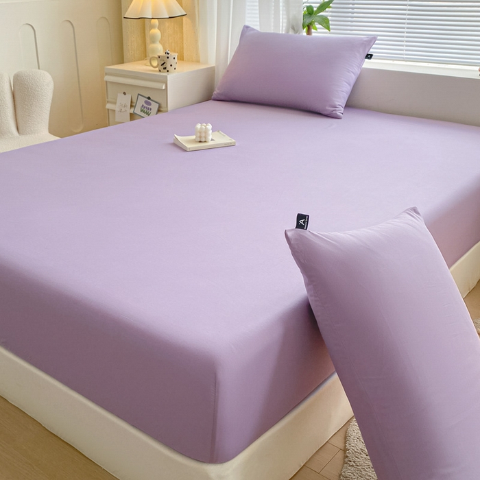 91家纺网 家纺一手货源 找家纺 涵宸家纺 2026新款全棉纯色单枕套-米兰 枕套-青紫