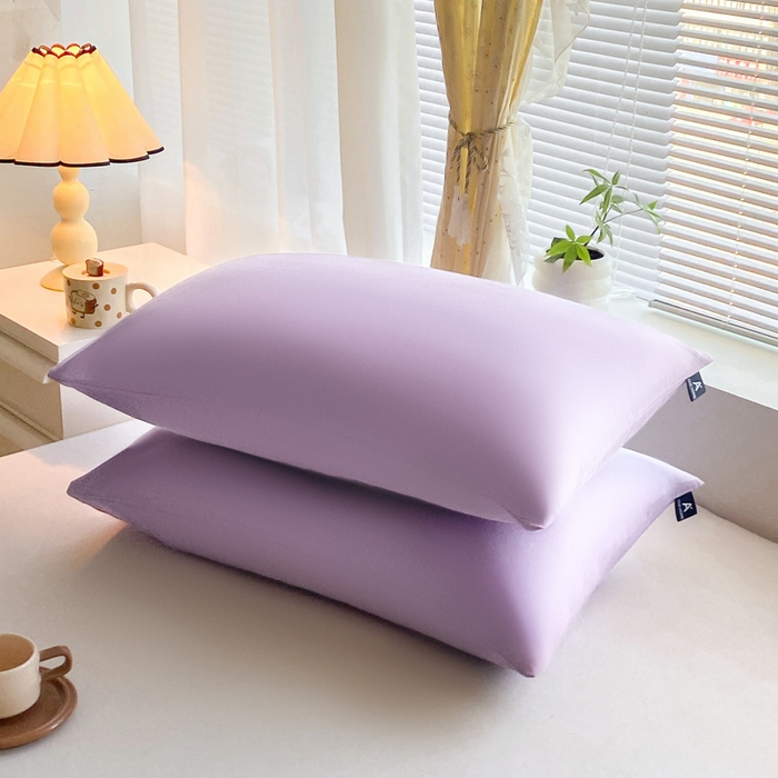 91家纺网 家纺一手货源 找家纺 涵宸家纺 2026新款全棉纯色单枕套-米兰 枕套-青紫