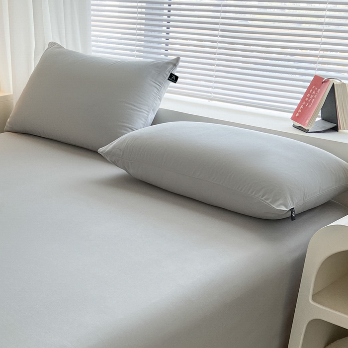 91家纺网 家纺一手货源 找家纺 涵宸家纺 2026新款全棉纯色单枕套-米兰 枕套-梧桐灰