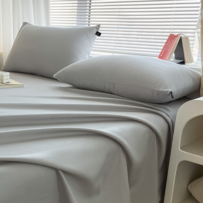 91家纺网 家纺一手货源 找家纺 涵宸家纺 2026新款全棉纯色单枕套-米兰 枕套-梧桐灰