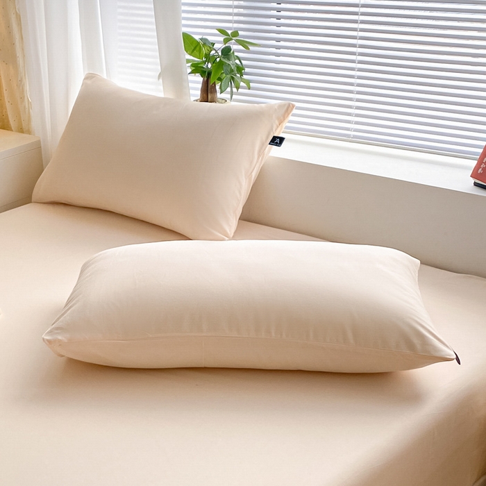 91家纺网 家纺一手货源 找家纺 涵宸家纺 2026新款全棉纯色单枕套-米兰 枕套-香槟金