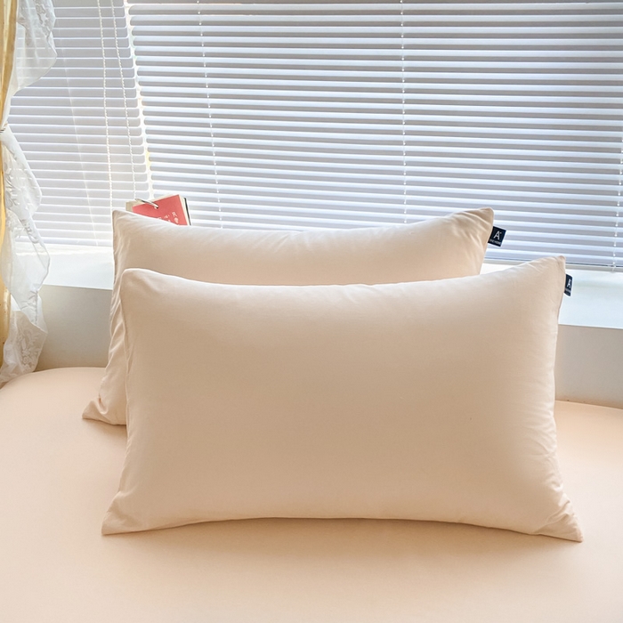 91家纺网 家纺一手货源 找家纺 涵宸家纺 2026新款全棉纯色单枕套-米兰 枕套-香槟金