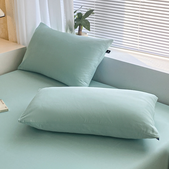 91家纺网 家纺一手货源 找家纺 涵宸家纺 2026新款全棉纯色单枕套-米兰 枕套-幸运兰