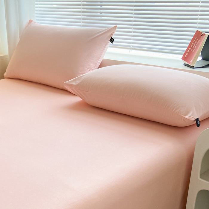 91家纺网 家纺一手货源 找家纺 涵宸家纺 2026新款全棉纯色单枕套-米兰 枕套-烟粉