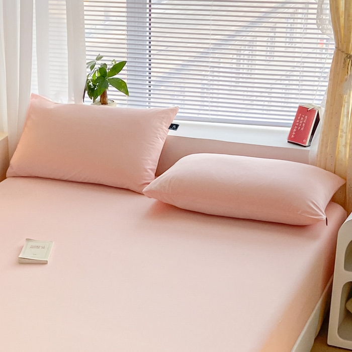 91家纺网 家纺一手货源 找家纺 涵宸家纺 2026新款全棉纯色单枕套-米兰 枕套-烟粉