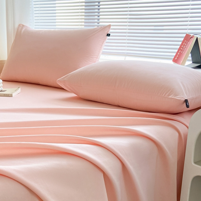 91家纺网 家纺一手货源 找家纺 涵宸家纺 2026新款全棉纯色单枕套-米兰 枕套-烟粉