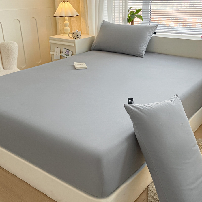 91家纺网 家纺一手货源 找家纺 涵宸家纺 2026新款全棉纯色单枕套-米兰 枕套-银灰