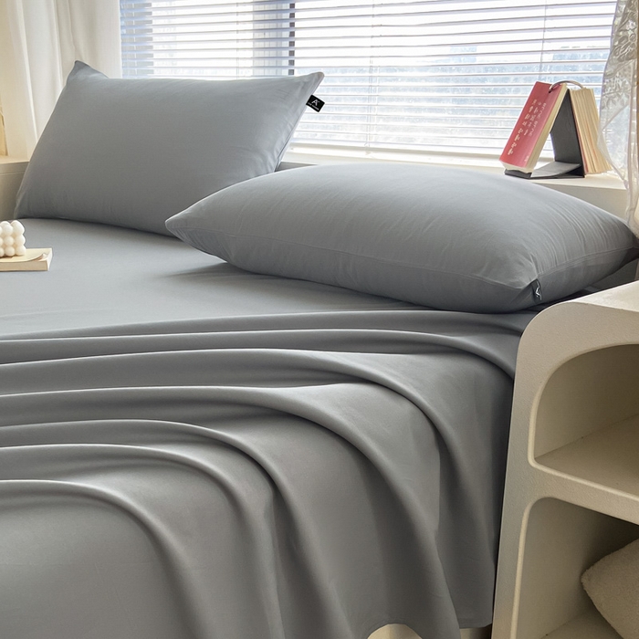 91家纺网 家纺一手货源 找家纺 涵宸家纺 2026新款全棉纯色单枕套-米兰 枕套-银灰