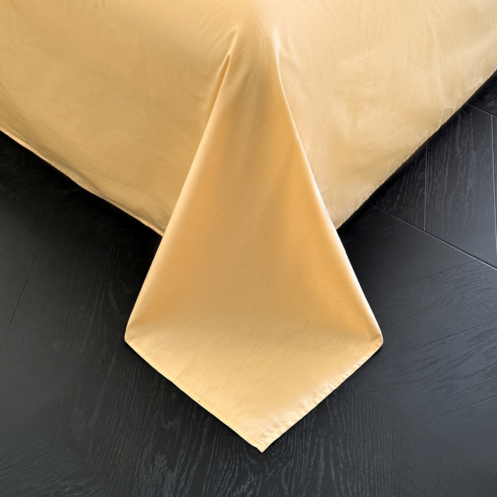 91家纺网 家纺一手货源 找家纺 涵宸家纺 2026新款全棉纯色四件套-米兰-场景二 米兰（奶白+浅黄）