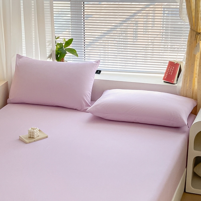 91家纺网 家纺一手货源 找家纺 涵宸家纺 2026新款全棉纯色单枕套-米兰 枕套-优雅紫