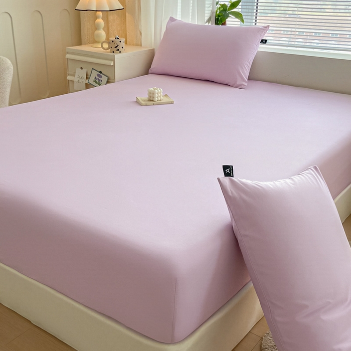 91家纺网 家纺一手货源 找家纺 涵宸家纺 2026新款全棉纯色单枕套-米兰 枕套-优雅紫