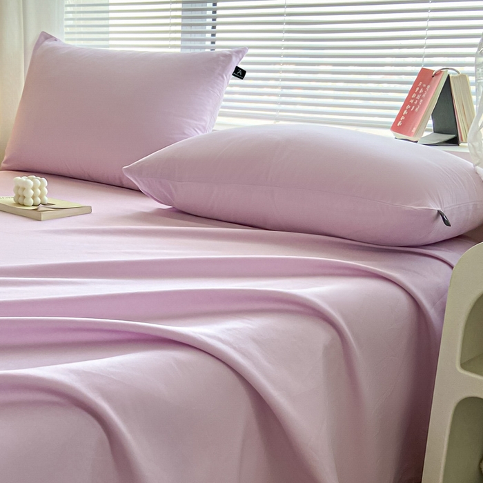 91家纺网 家纺一手货源 找家纺 涵宸家纺 2026新款全棉纯色单枕套-米兰 枕套-优雅紫