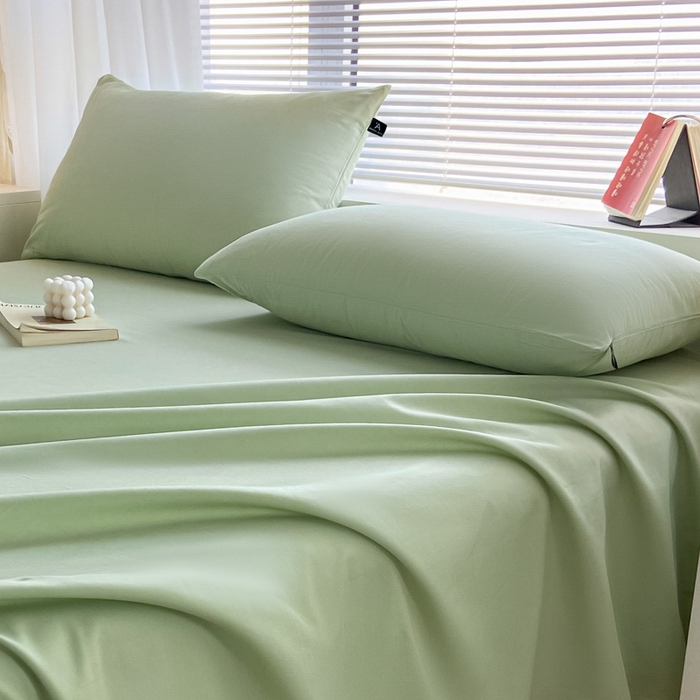 91家纺网 家纺一手货源 找家纺 涵宸家纺 2026新款全棉纯色单枕套-米兰 枕套-月光绿