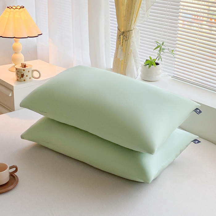 91家纺网 家纺一手货源 找家纺 涵宸家纺 2026新款全棉纯色单枕套-米兰 枕套-月光绿