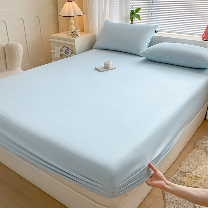 91家纺网 家纺一手货源 找家纺 （总）涵宸家纺 2026新款全棉纯色单床笠-米兰