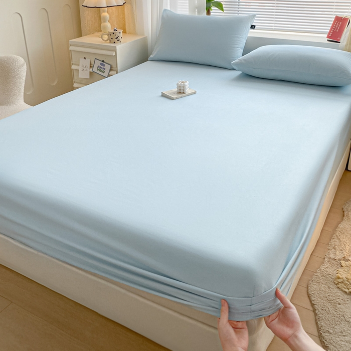 91家纺网 家纺一手货源 找家纺 （总）涵宸家纺 2026新款全棉纯色单床笠-米兰