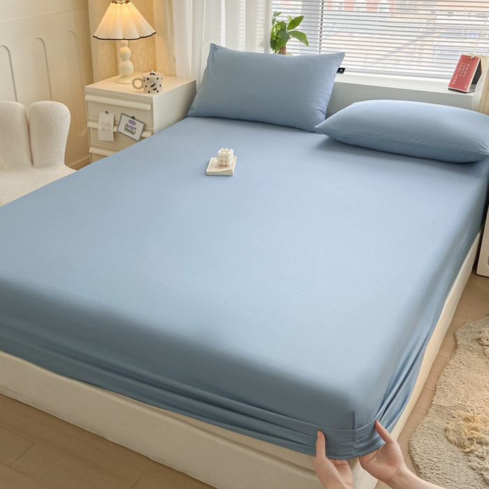 91家纺网 家纺一手货源 找家纺 （总）涵宸家纺 2026新款全棉纯色单床笠-米兰