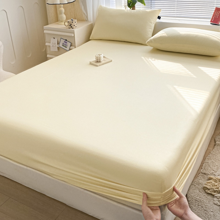 91家纺网 家纺一手货源 找家纺 （总）涵宸家纺 2026新款全棉纯色单床笠-米兰