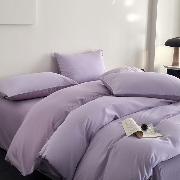 涵宸家纺 2026新款全棉纯色四件套-米兰-场景二 米兰（优雅紫+青紫）
