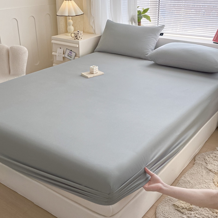 91家纺网 家纺一手货源 找家纺 （总）涵宸家纺 2026新款全棉纯色单床笠-米兰