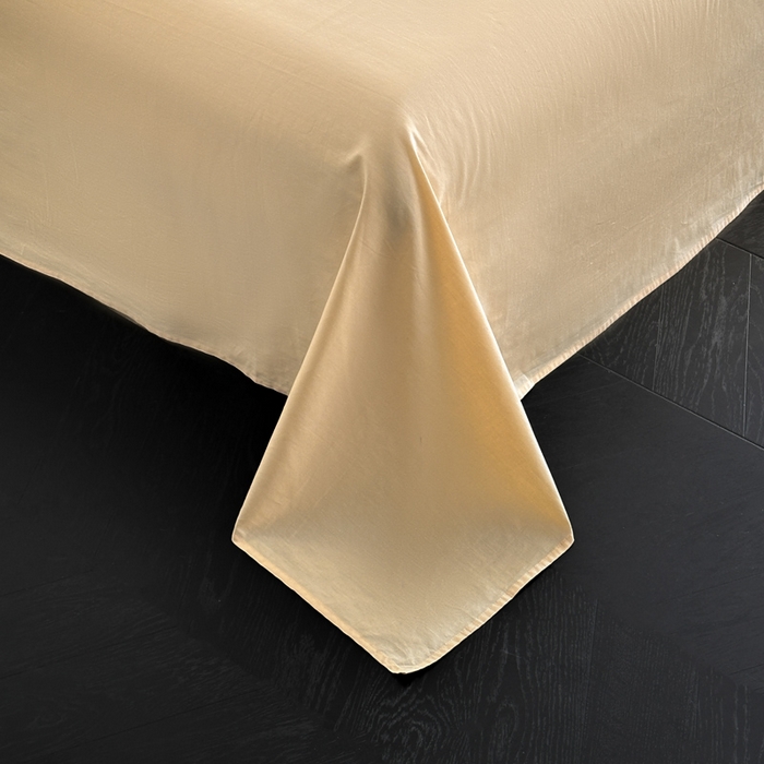 91家纺网 家纺一手货源 找家纺 涵宸家纺 2026新款全棉纯色四件套-米兰-场景二 米兰（月光绿+浅黄）