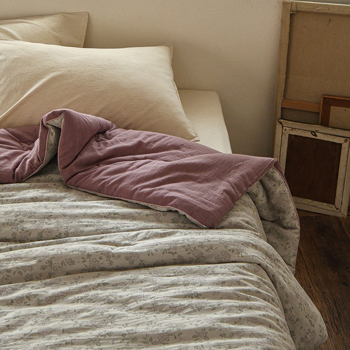 （总）松色家居 2026新款全棉大豆冬被被子被芯-云糯花汐-紫