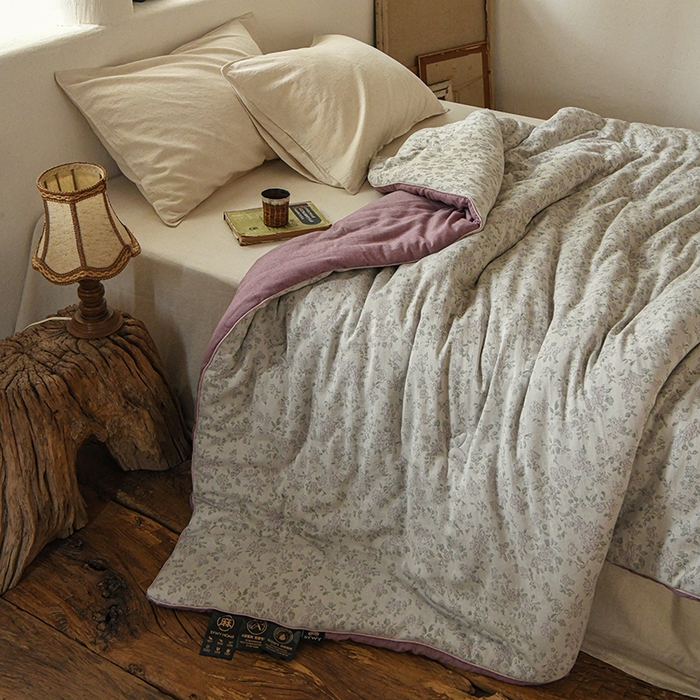 91家纺网 家纺一手货源 找家纺 （总）松色家居 2026新款全棉大豆冬被被子被芯-云糯花汐-紫
