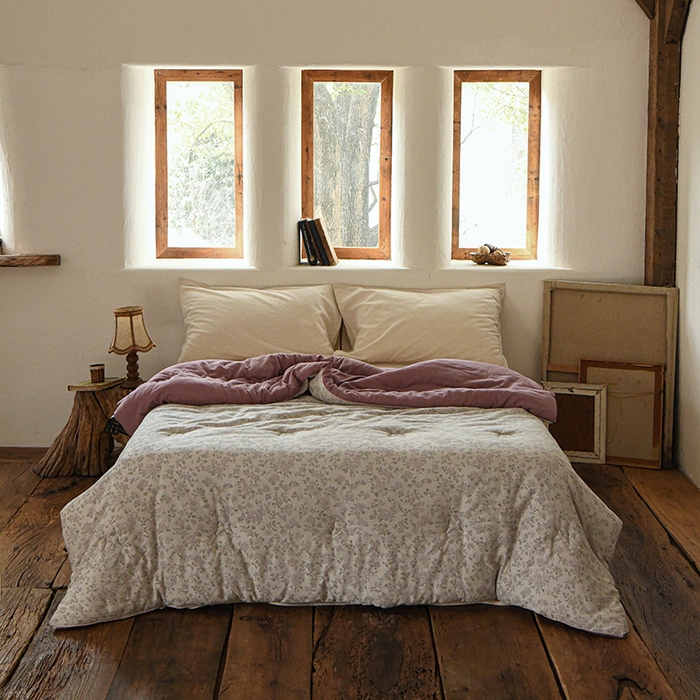 91家纺网 家纺一手货源 找家纺 （总）松色家居 2026新款全棉大豆冬被被子被芯-云糯花汐-紫