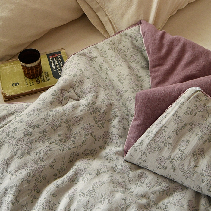 91家纺网 家纺一手货源 找家纺 （总）松色家居 2026新款全棉大豆冬被被子被芯-云糯花汐-紫