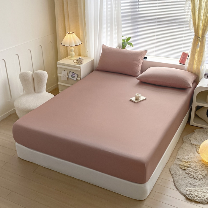 91家纺网 家纺一手货源 找家纺 涵宸家纺 2026新款全棉纯色单床笠-米兰 床笠-豆其