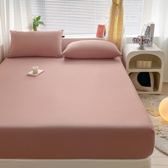 91家纺网 家纺一手货源 找家纺 涵宸家纺 2026新款全棉纯色单床笠-米兰 床笠-豆其