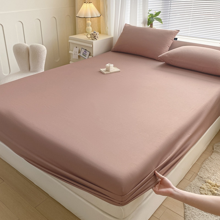 91家纺网 家纺一手货源 找家纺 涵宸家纺 2026新款全棉纯色单床笠-米兰 床笠-豆其