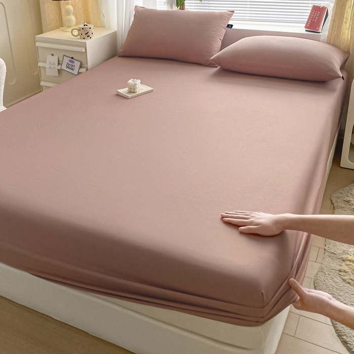 91家纺网 家纺一手货源 找家纺 涵宸家纺 2026新款全棉纯色单床笠-米兰 床笠-豆其