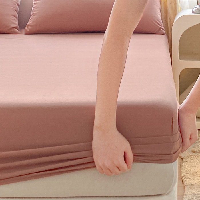 91家纺网 家纺一手货源 找家纺 涵宸家纺 2026新款全棉纯色单床笠-米兰 床笠-豆其