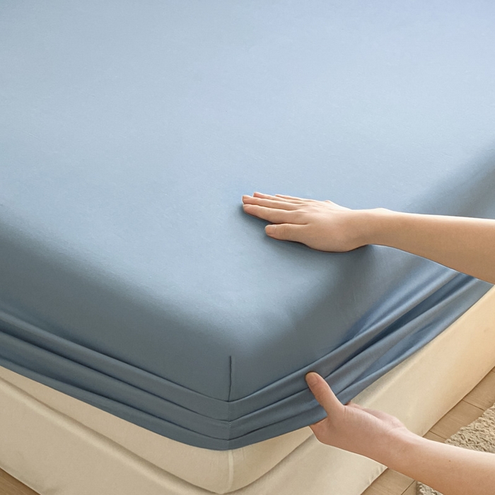 91家纺网 家纺一手货源 找家纺 涵宸家纺 2026新款全棉纯色单床笠-米兰 床笠-湖兰