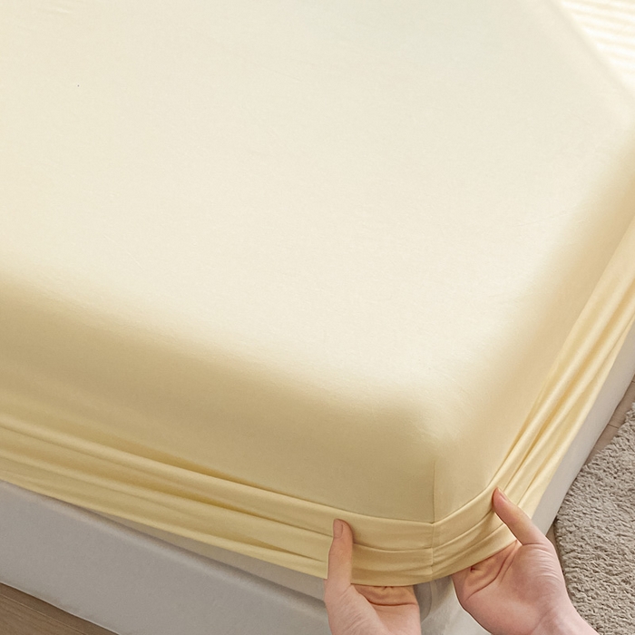 91家纺网 家纺一手货源 找家纺 涵宸家纺 2026新款全棉纯色单床笠-米兰 床笠-奶白