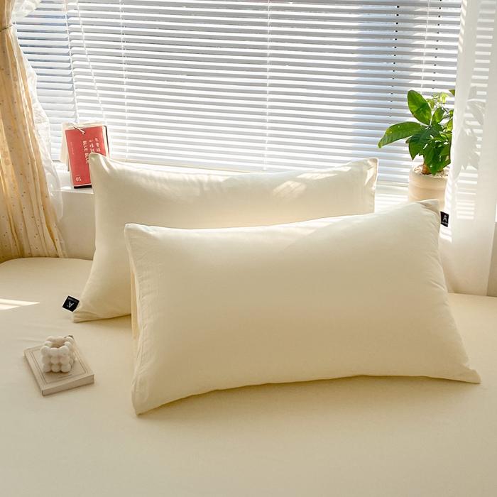 91家纺网 家纺一手货源 找家纺 涵宸家纺 2026新款全棉纯色单床笠-米兰 床笠-奶白