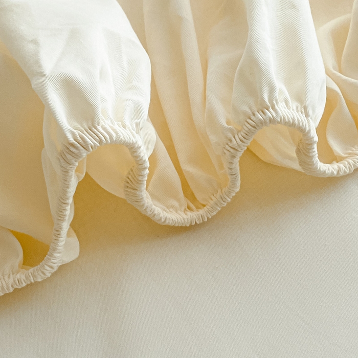 91家纺网 家纺一手货源 找家纺 涵宸家纺 2026新款全棉纯色单床笠-米兰 床笠-奶白