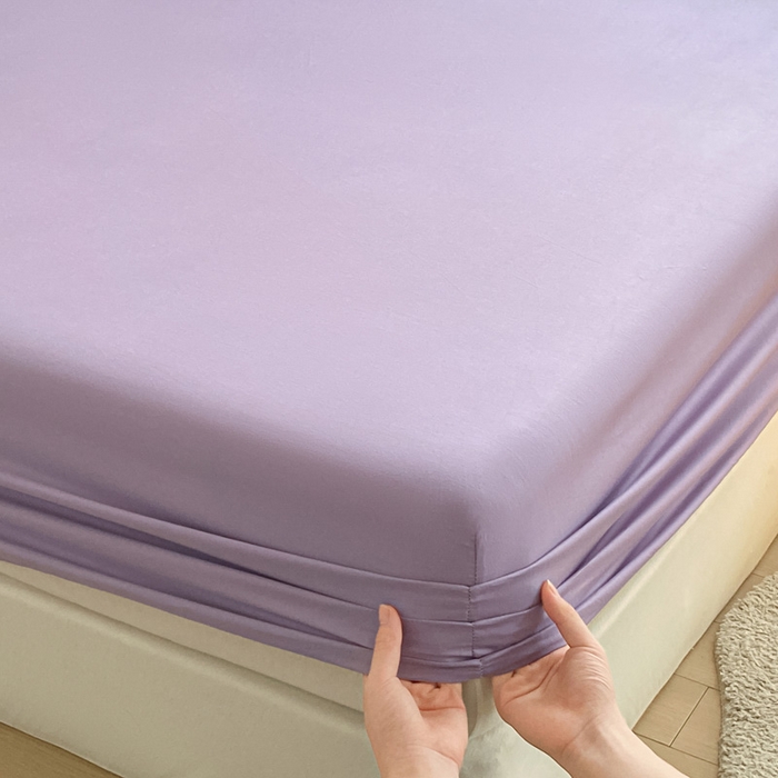 91家纺网 家纺一手货源 找家纺 涵宸家纺 2026新款全棉纯色单床笠-米兰 床笠-青紫